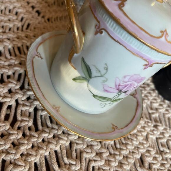 Zeh Scherzer & Co. ZS and Co. pink floral condensed milk container and plate - Picture 11 of 12